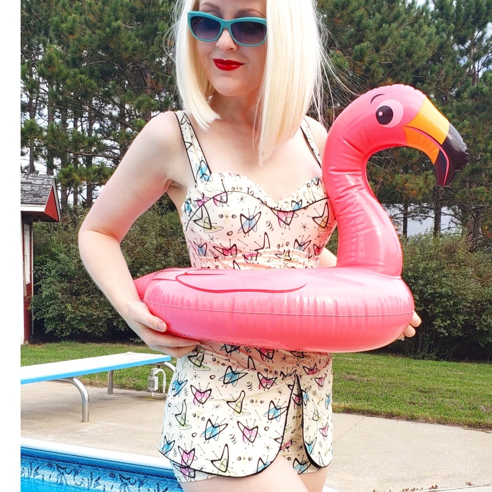 NWT Mid Century Atomic Boomerang Swimsuit